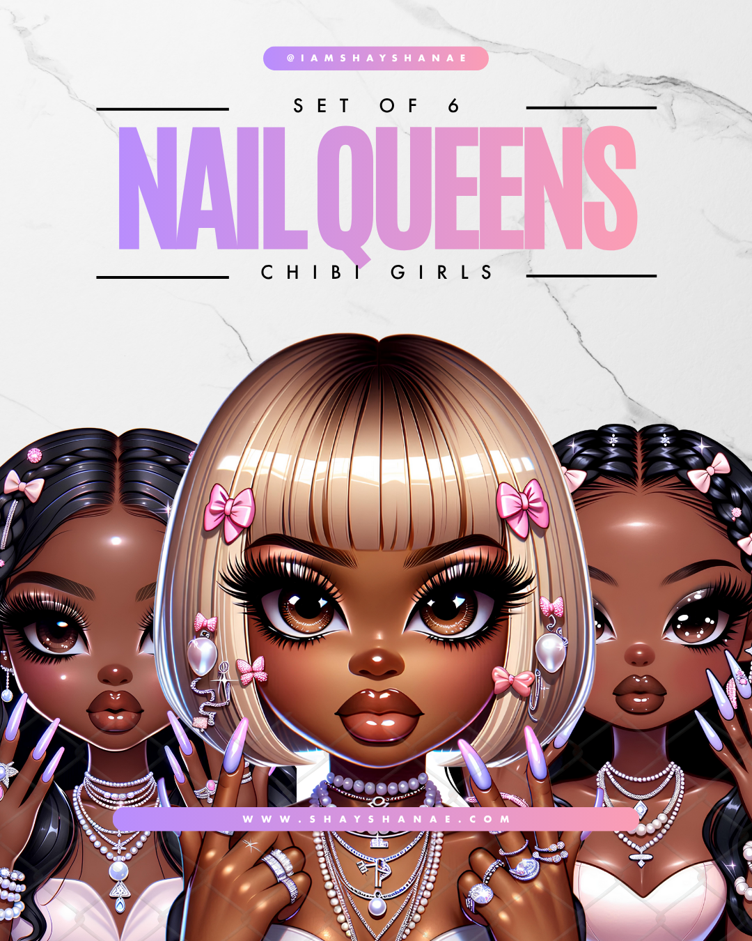 Nail Queens | Chibi Girls (Set of 6)