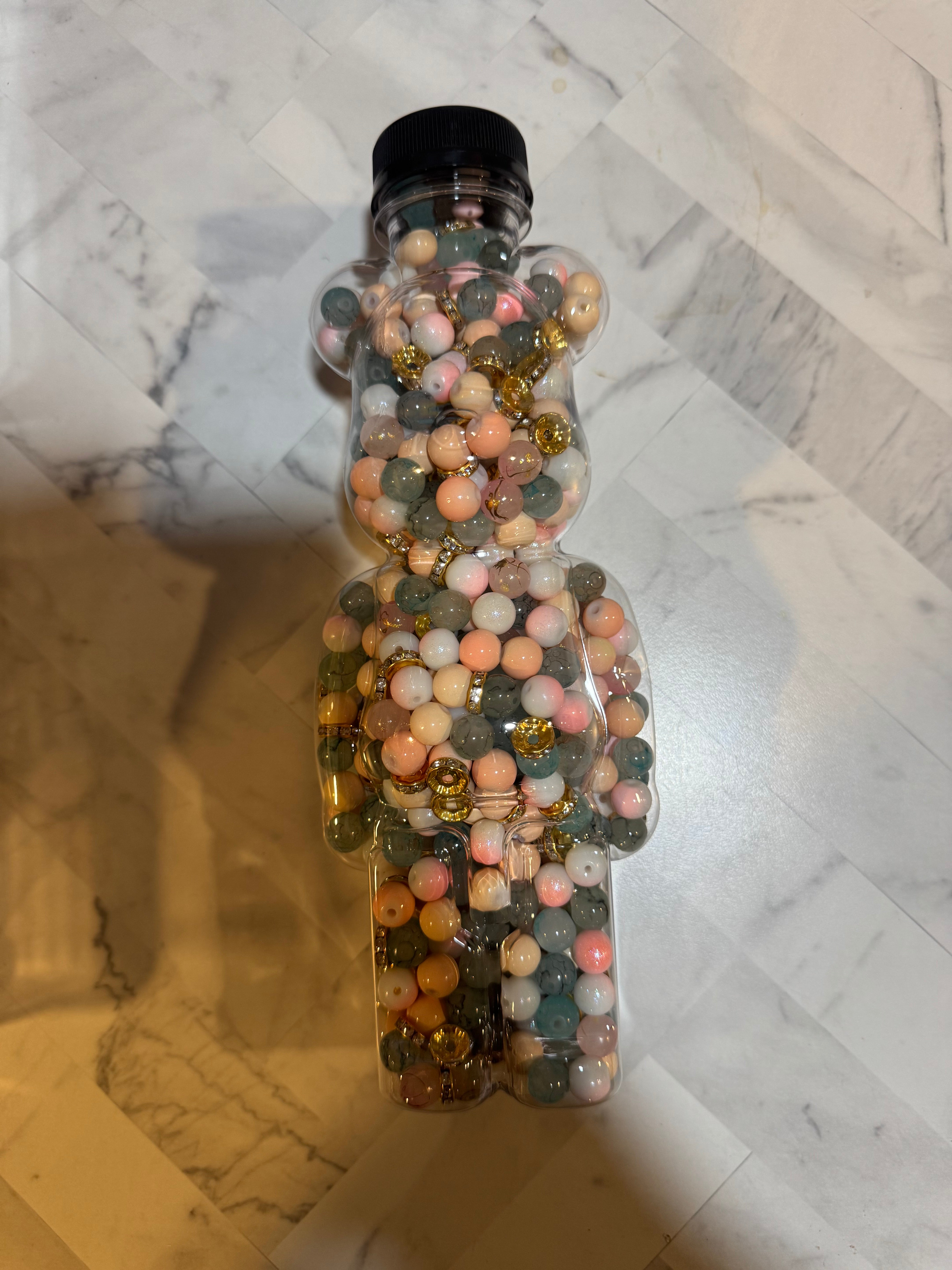 Mixed Bear Glass Beads