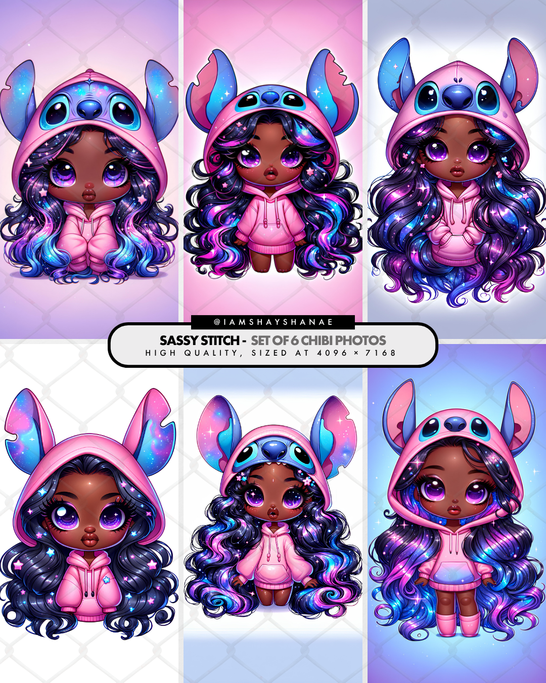 Sassy Stitch | Chibi Girls (Set of 6)