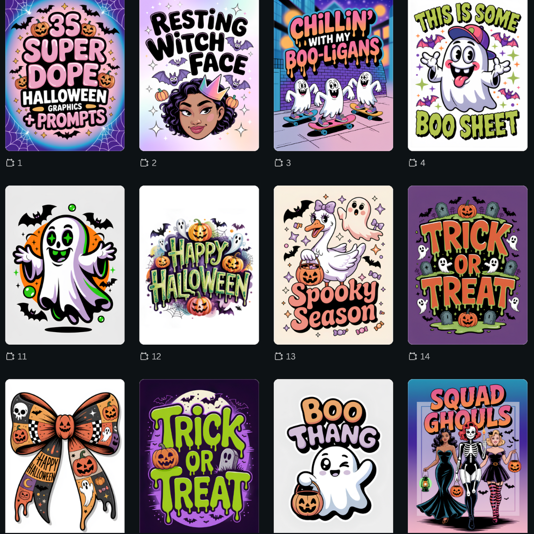 35 Halloween Graphics + Prompts