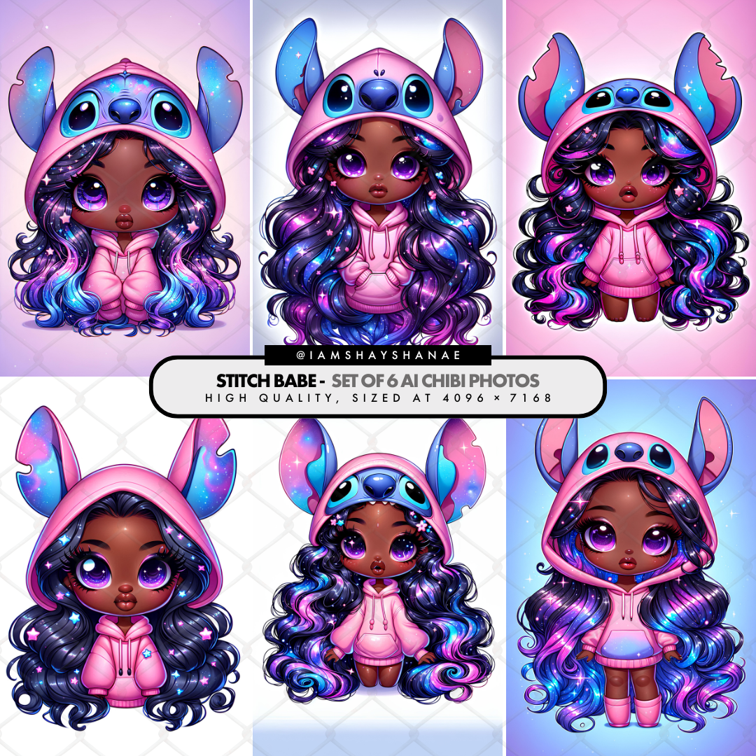 Stitch Babe | Chibi Art Set (Set of 6)