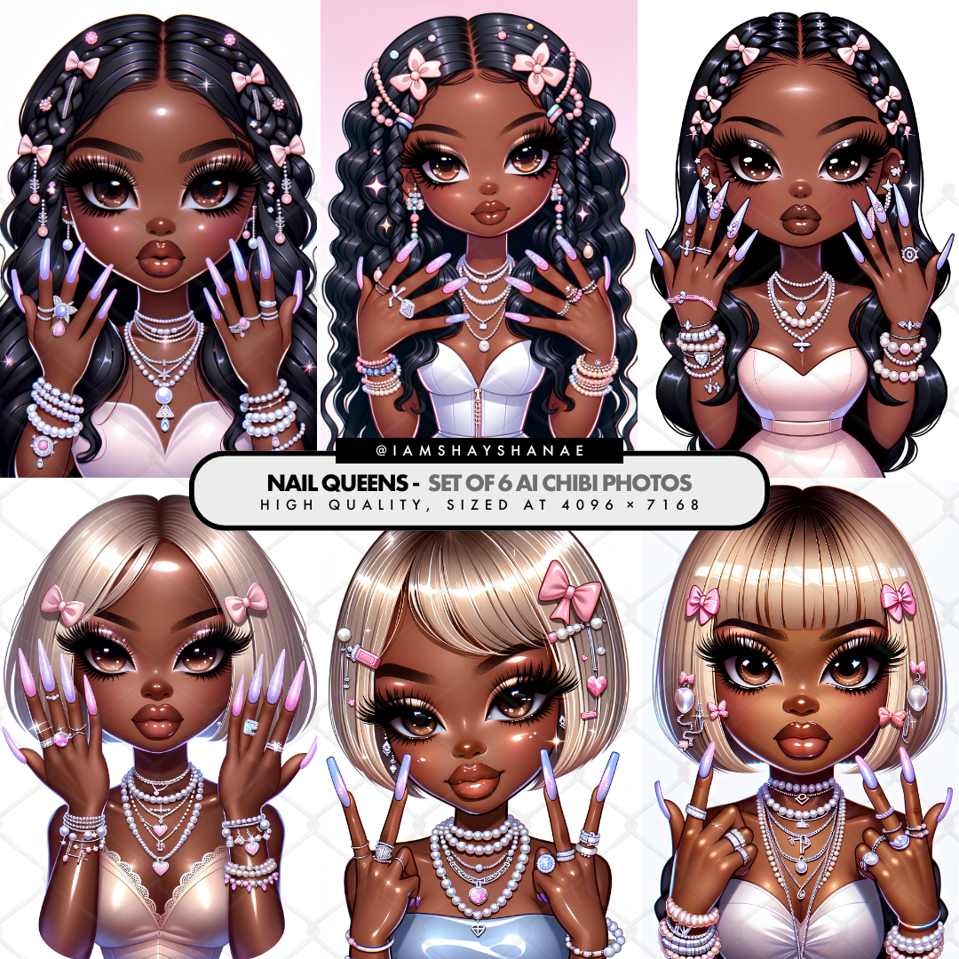 Nail Queens | Chibi Art Set (Set of 6)