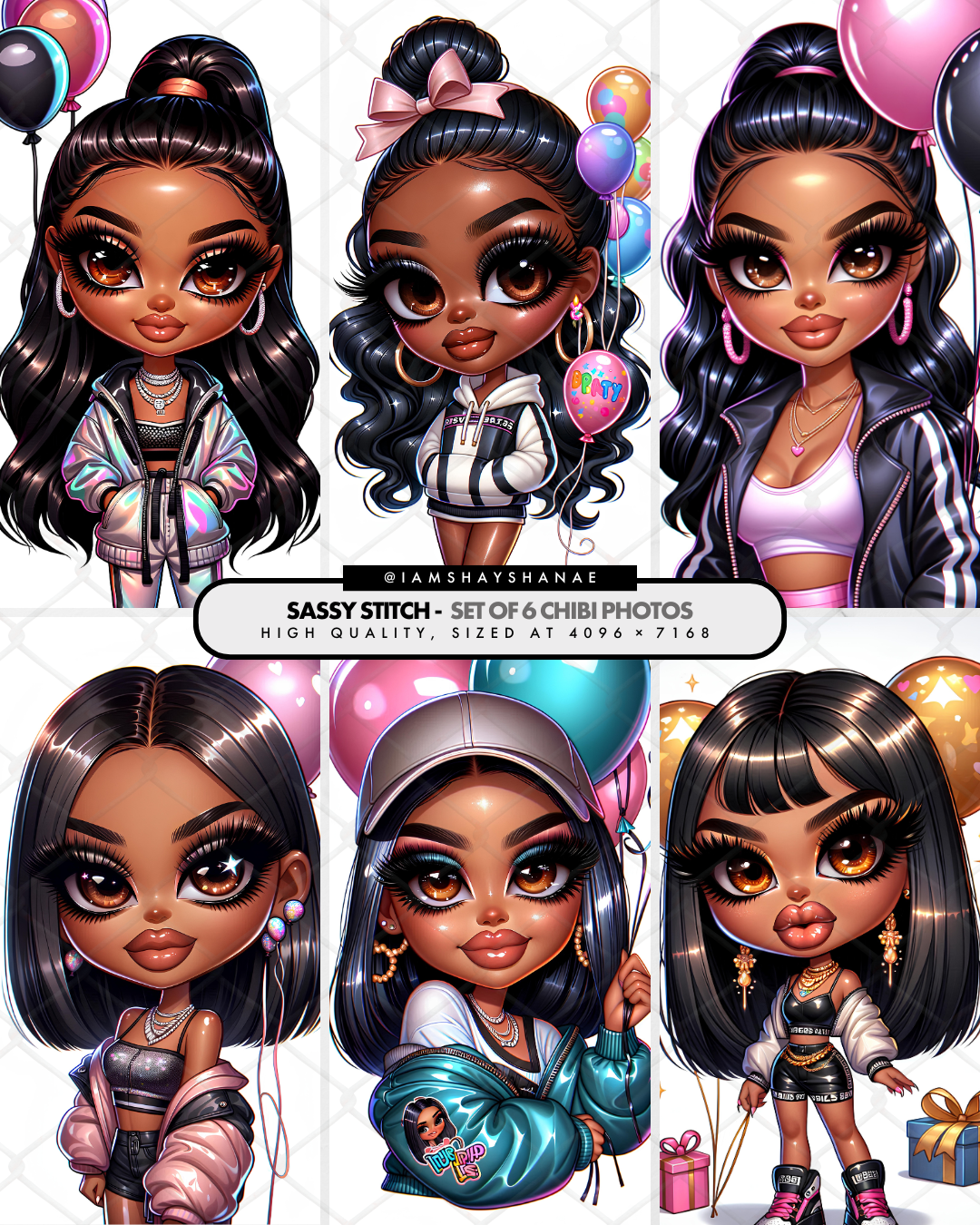 Birthday Babe | Chibi Girls (Set of 6)